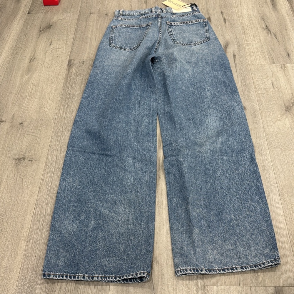 GRLFRND Morgan Pleated High-rise Wide-leg Jeans - Blue - Picture 5 of 8